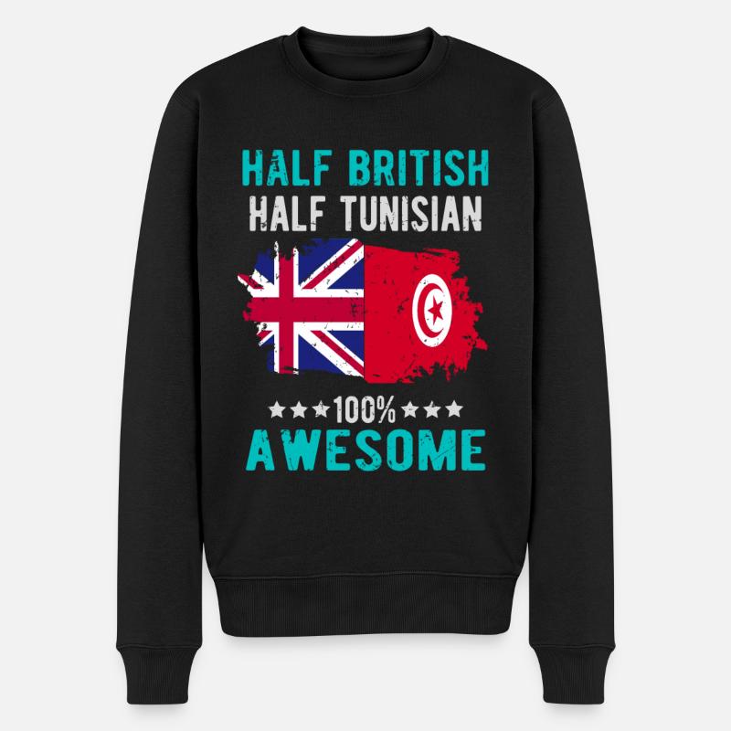 Moitié britannique moitié tunisien - Pull Premium bio Homme - noir