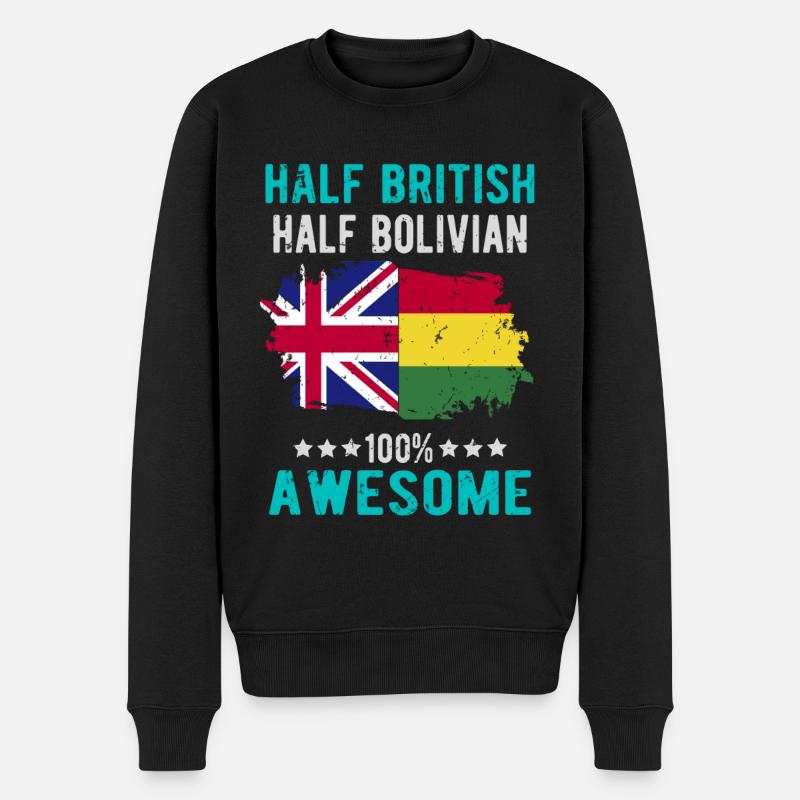 Moitié britannique moitié bolivien - Pull Premium bio Homme - noir