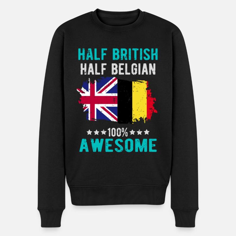 Moitié britannique moitié belge - Pull Premium bio Homme - noir