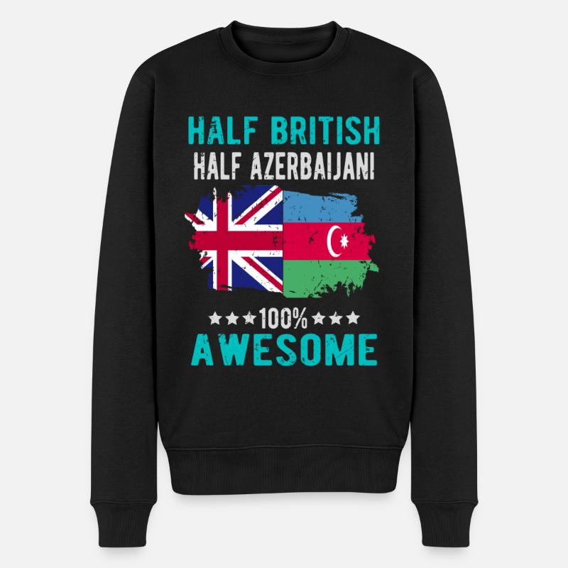 Half British Half Azerbaijanis - Men's Premium Organic Jumper - black