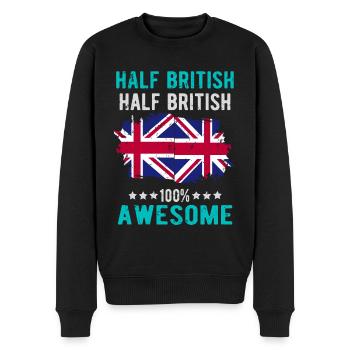 Halb Brite Halb Brite - Männer Premium Bio Pullover - Schwarz - Vorne - Nico (187cm)