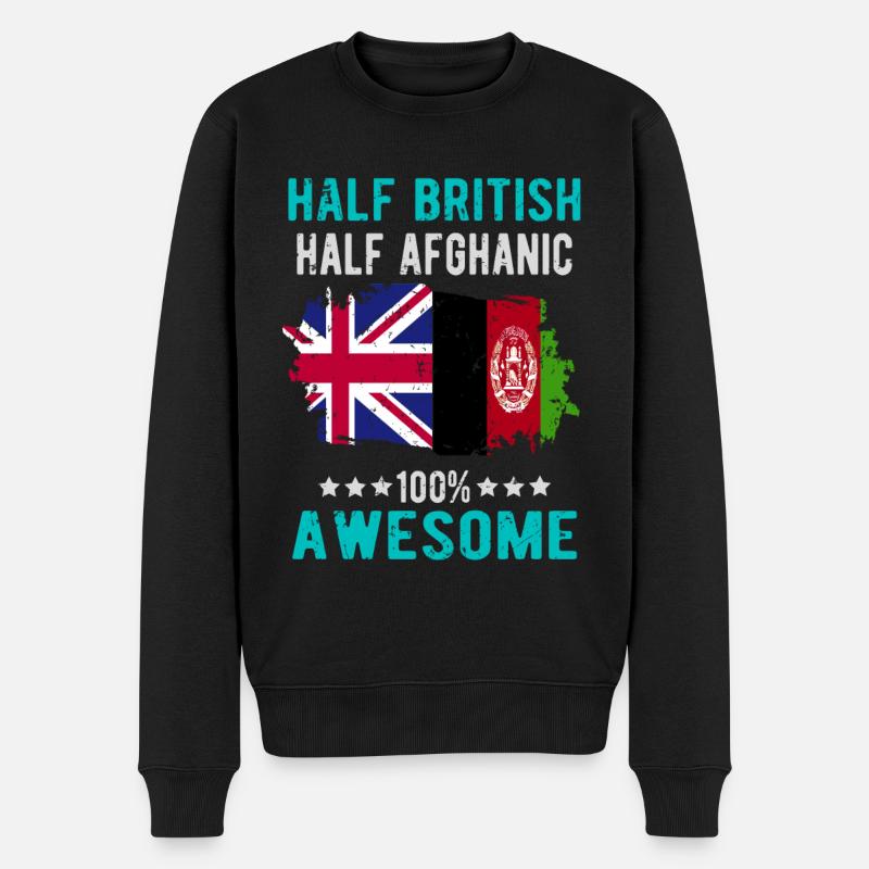 Half British Half Afghan - Men's Premium Organic Jumper - black
