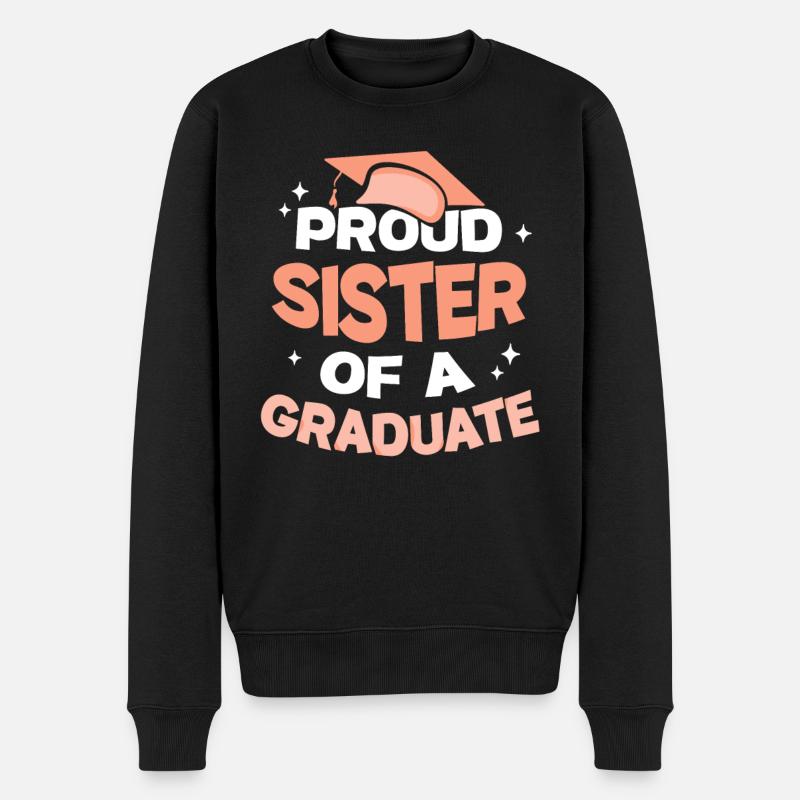 Stolze Schwester Eines Absolventen Absolvent - Männer Premium Bio Pullover - Schwarz