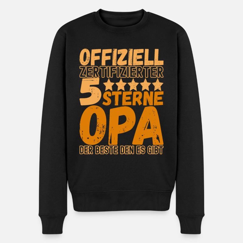 Opa Großvater - Männer Premium Bio Pullover - Schwarz