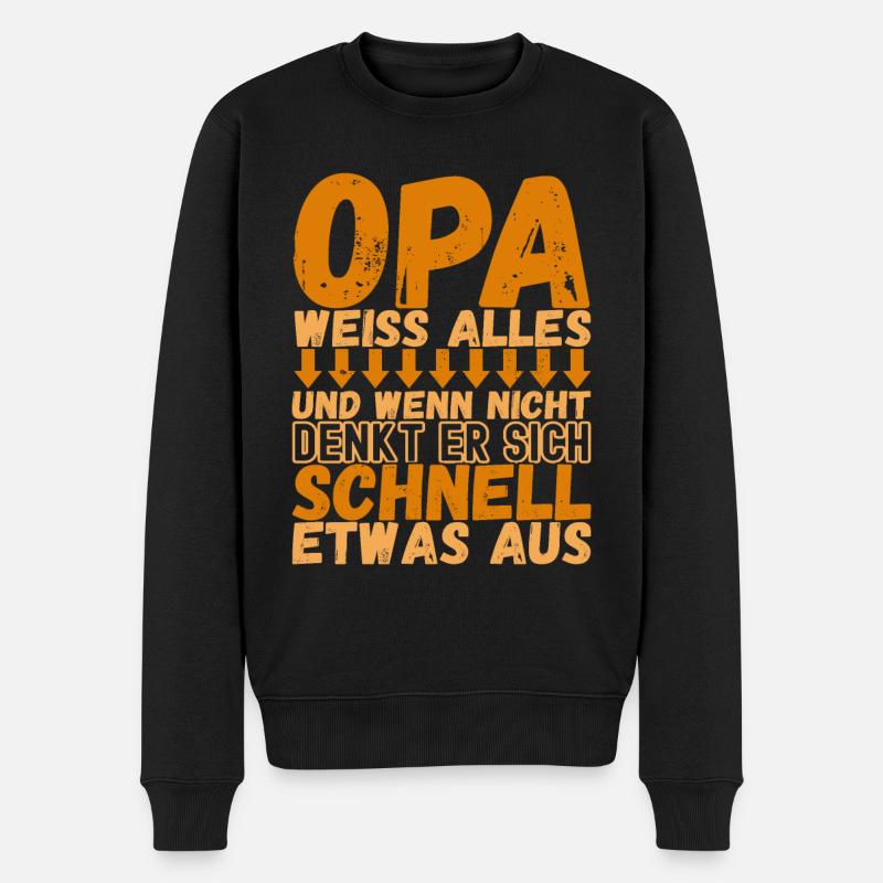 Opa Großvater - Männer Premium Bio Pullover - Schwarz