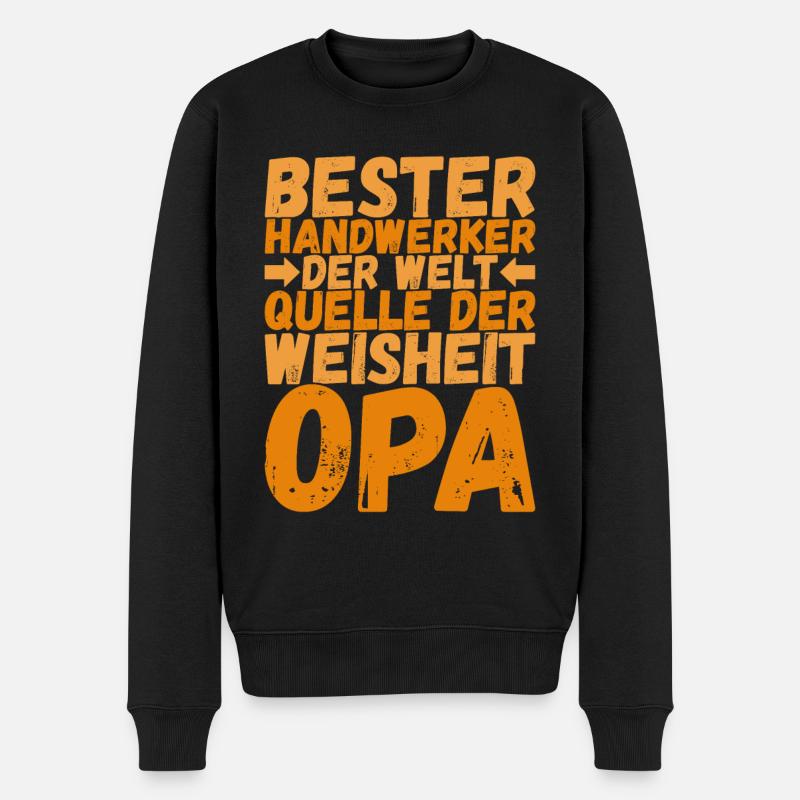 Opa Großvater - Männer Premium Bio Pullover - Schwarz