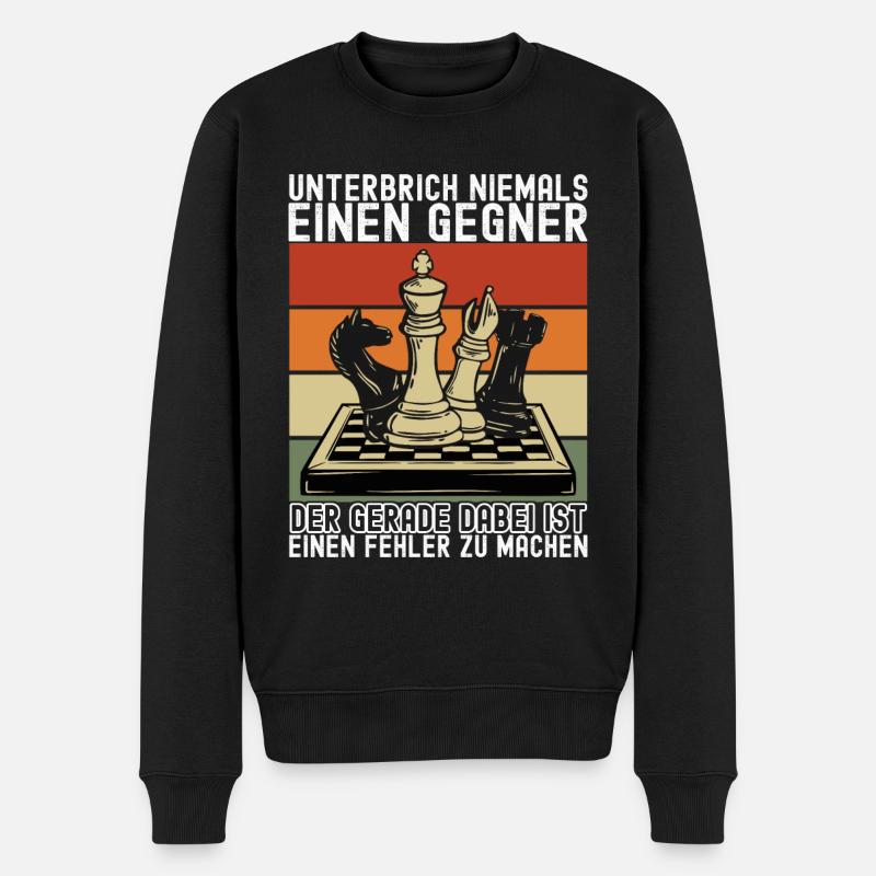 Schach Schachspieler - Männer Premium Bio Pullover - Schwarz