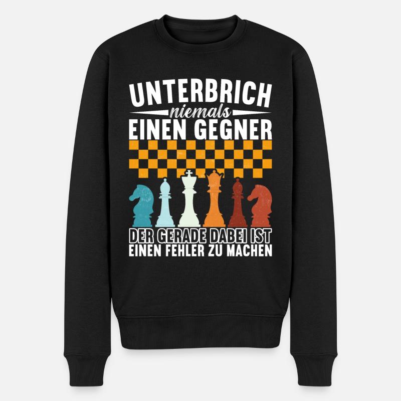 Schach Schachspieler - Männer Premium Bio Pullover - Schwarz