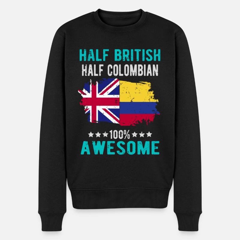 Moitié britannique moitié colombien - Pull Premium bio Homme - noir