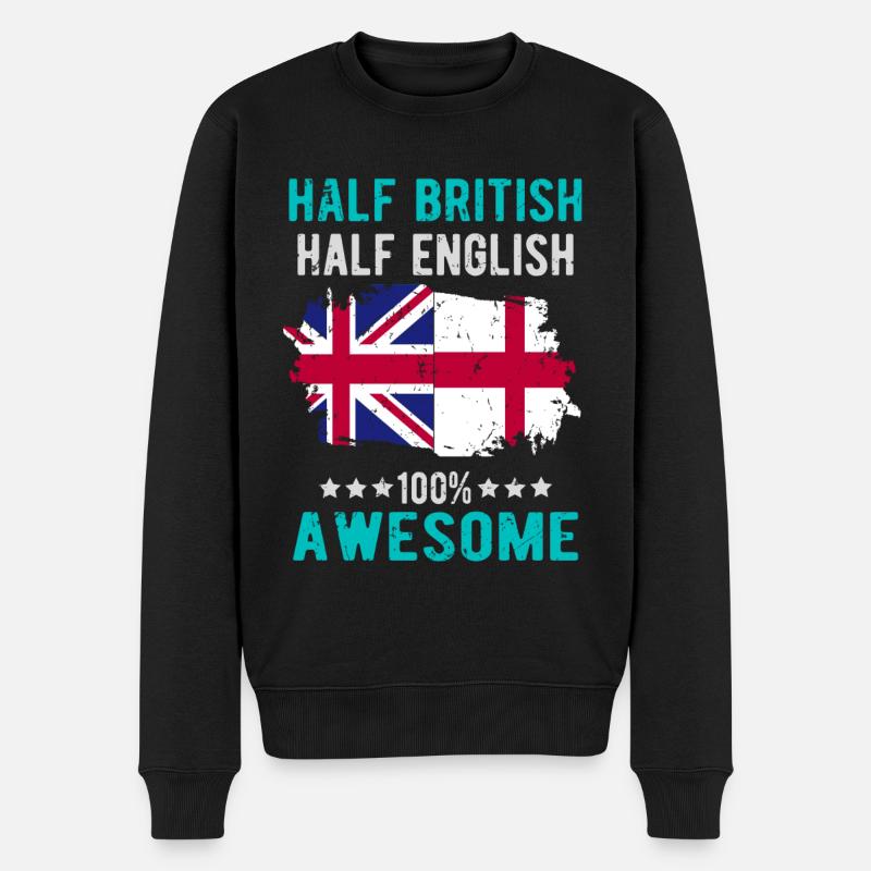 Moitié britannique moitié anglais - Pull Premium bio Homme - noir