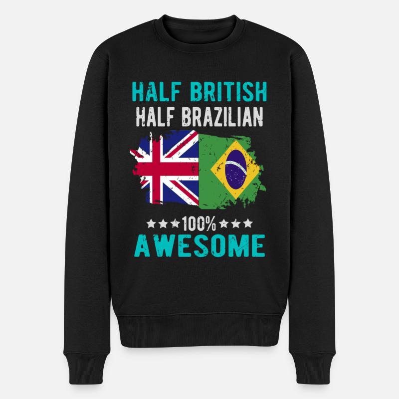 Moitié britannique moitié brésilien - Pull Premium bio Homme - noir