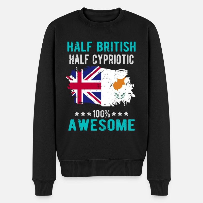 Moitié britannique moitié chypriote - Pull Premium bio Homme - noir