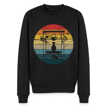 3d Drucker - Männer Premium Bio Pullover - Schwarz - Vorne - Nico (187cm)