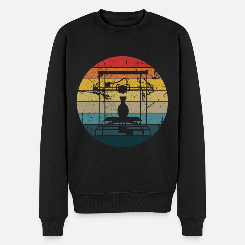3d Drucker - Männer Premium Bio Pullover - Schwarz