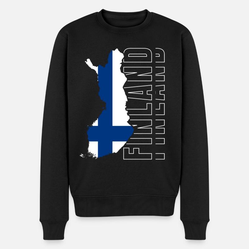 Finnland - Männer Premium Bio Pullover - Schwarz