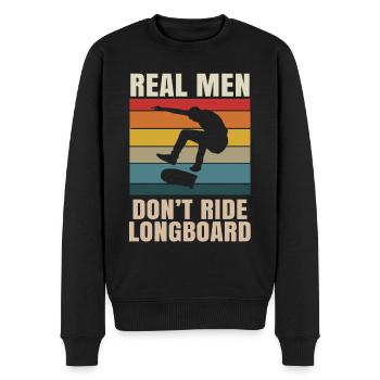 Skateboard Kickflip Geschenk Longboard Sk8er Sk8 - Männer Premium Bio Pullover - Schwarz - Vorne - Nico (187cm)
