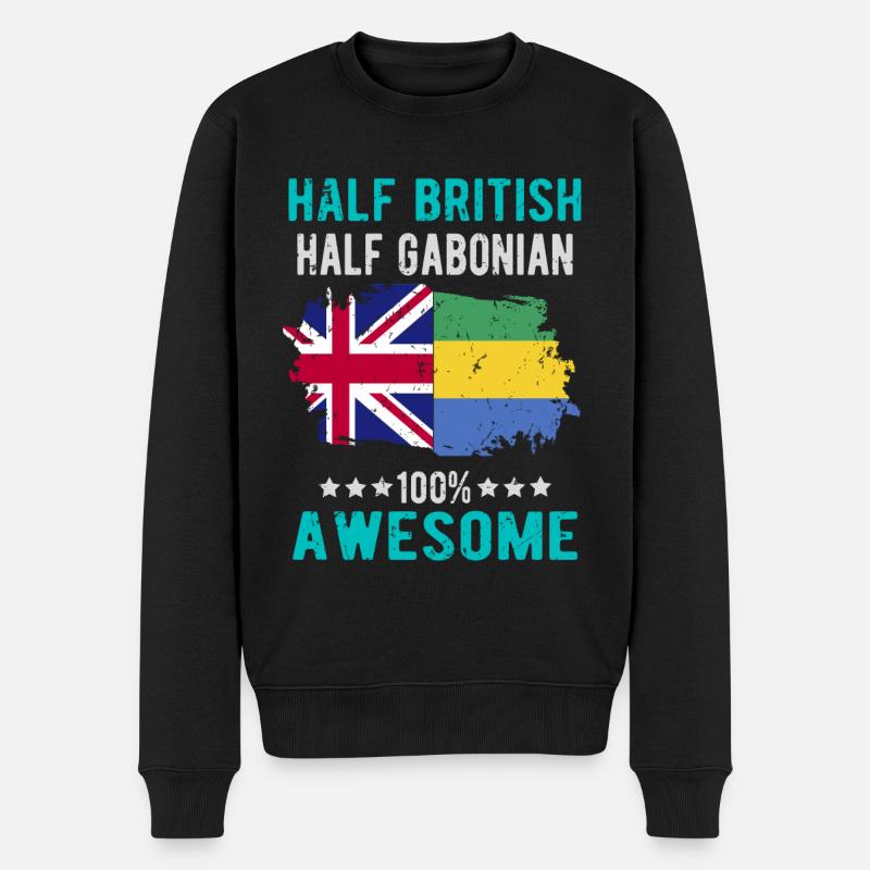 Moitié britannique moitié gabonais - Pull Premium bio Homme - noir