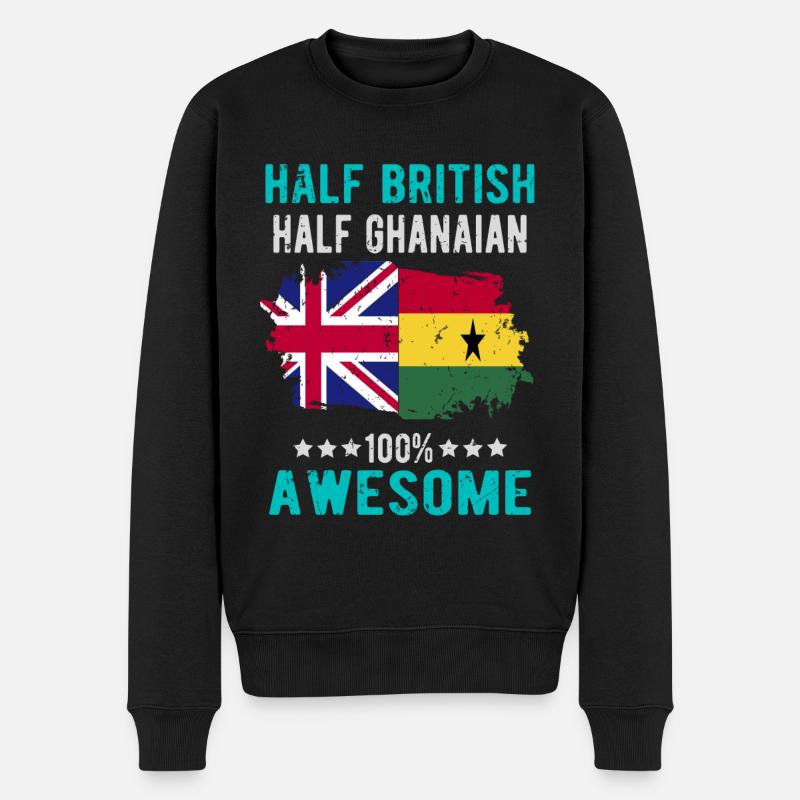Moitié britannique moitié ghanese - Pull Premium bio Homme - noir