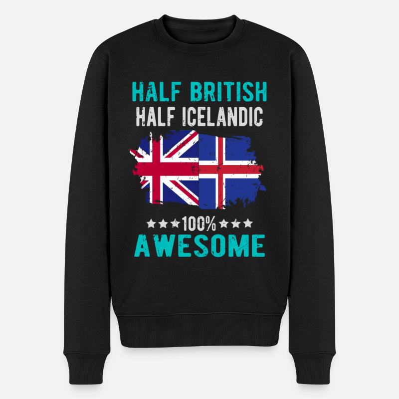 Half British Half Icelander - Men's Premium Organic Jumper - black