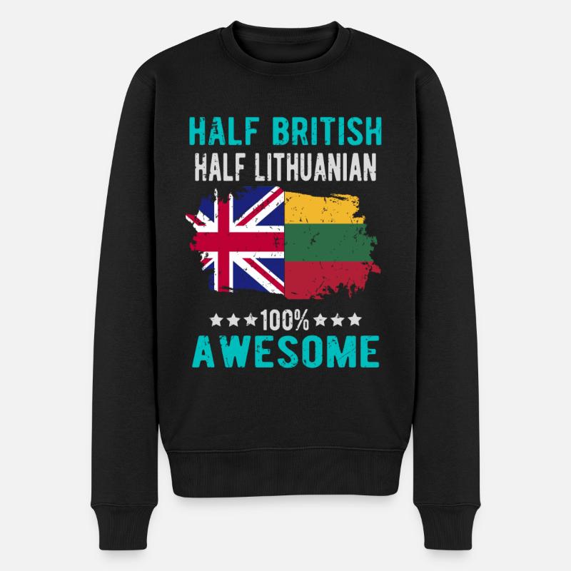 Moitié britannique moitié lituanien - Pull Premium bio Homme - noir