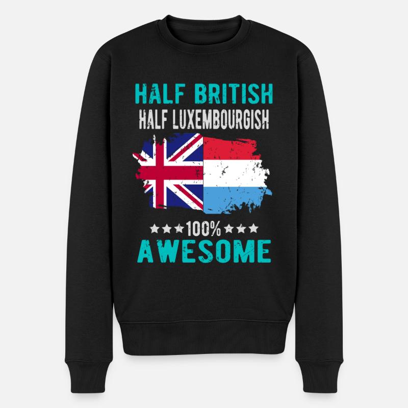 Moitié britannique moitié luxembourgeois - Pull Premium bio Homme - noir