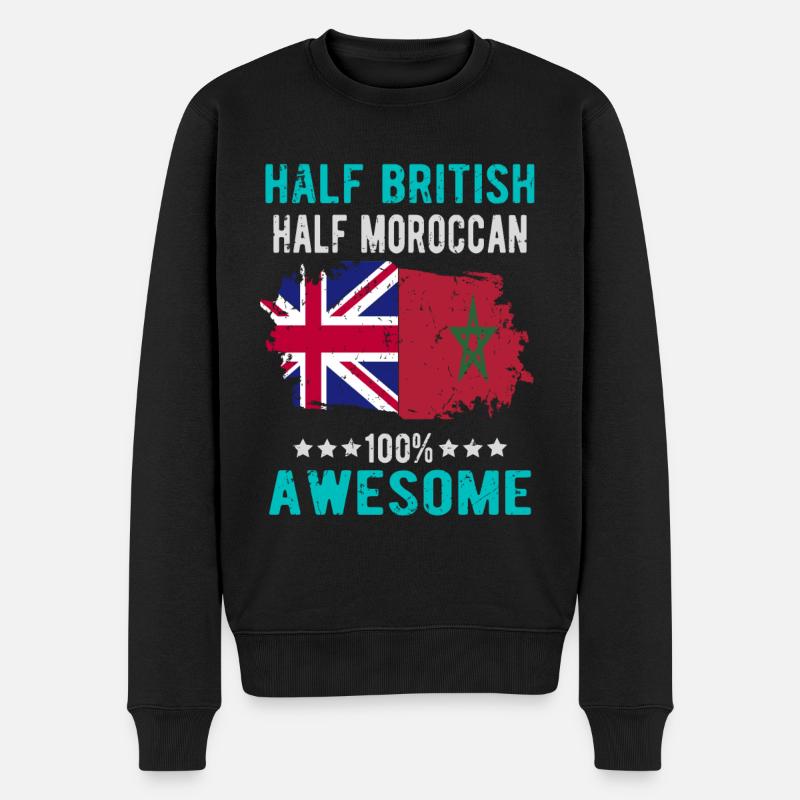 Moitié britannique moitié marocain - Pull Premium bio Homme - noir