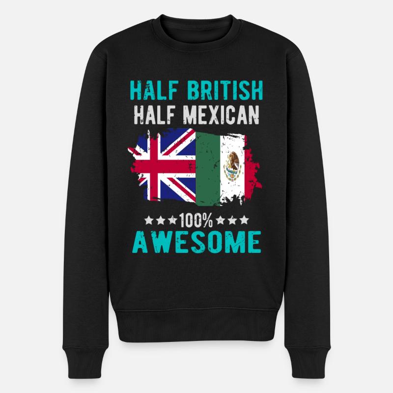 Moitié britannique moitié mexicain - Pull Premium bio Homme - noir
