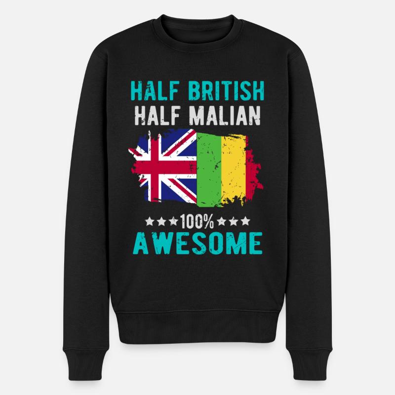 Moitié britannique moitié maliens - Pull Premium bio Homme - noir