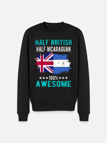 Half British Half Nicaraguan - Men's Premium Organic Jumper - black