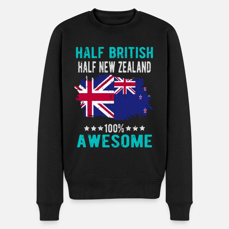 Moitié britannique moitié néo-zélandais - Pull Premium bio Homme - noir