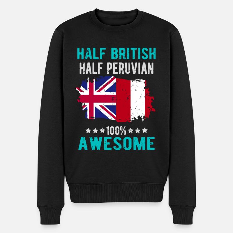 Half British Half Peruvian - Men's Premium Organic Jumper - black