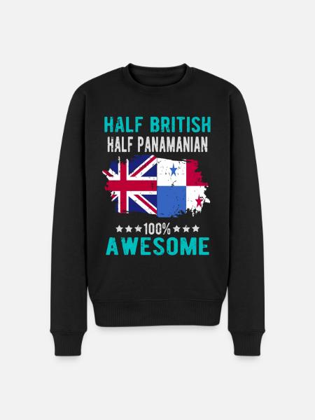 Half British Half Panama - Men's Premium Organic Jumper - black