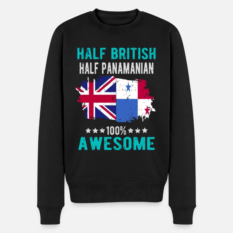 Moitié Britannique Moitié Panama - Pull Premium bio Homme - noir