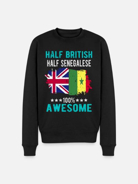 Half British Half Senegalese - Men's Premium Organic Jumper - black