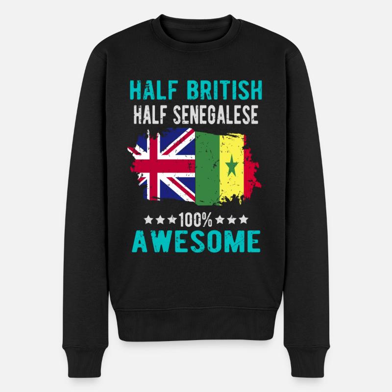 Moitié britannique moitié sénégalais - Pull Premium bio Homme - noir