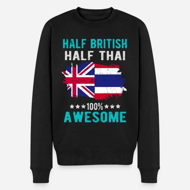 Moitié britannique moitié thaïlandaise - Pull Premium bio Homme - noir