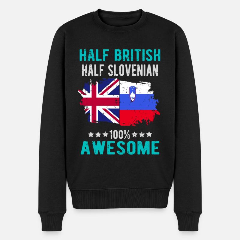Moitié britannique moitié slovène - Pull Premium bio Homme - noir
