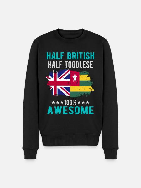Half British Half Tongolese - Men's Premium Organic Jumper - black