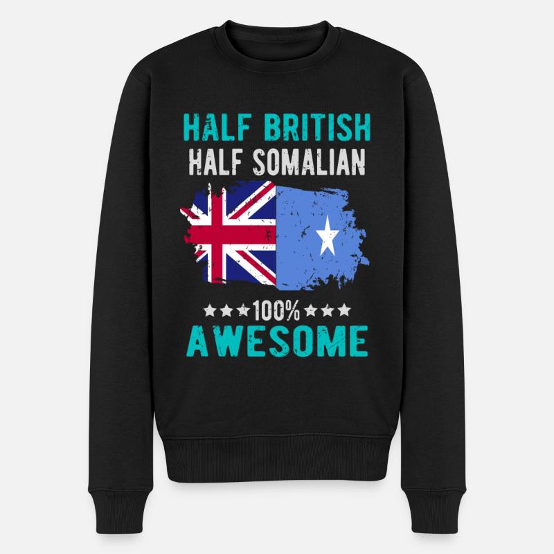 Halb Brite Halb Somalier - Männer Premium Bio Pullover - Schwarz