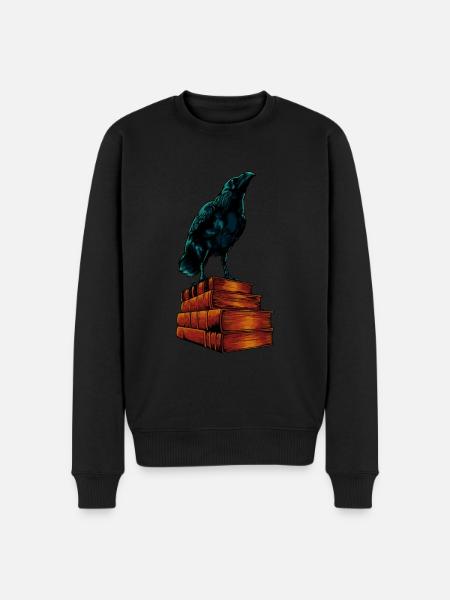 Raven on Books - Dark Academia - Men's Premium Organic Jumper - black