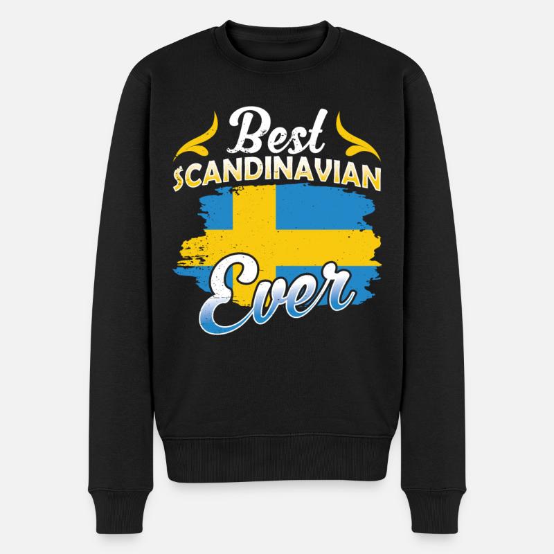Der Beste Skandinavier Aller Zeiten Schweden - Männer Premium Bio Pullover - Schwarz