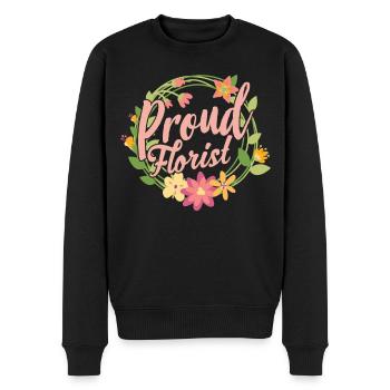 Proud Florist Profession Flower Shop Flower Plant - Men's Premium Organic Jumper - black - Front - Nico (187cm)