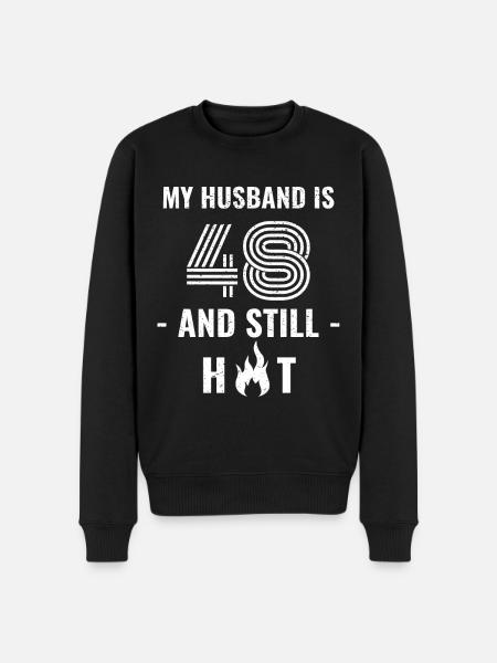 48 years birthday husband - Men's Premium Organic Jumper - black