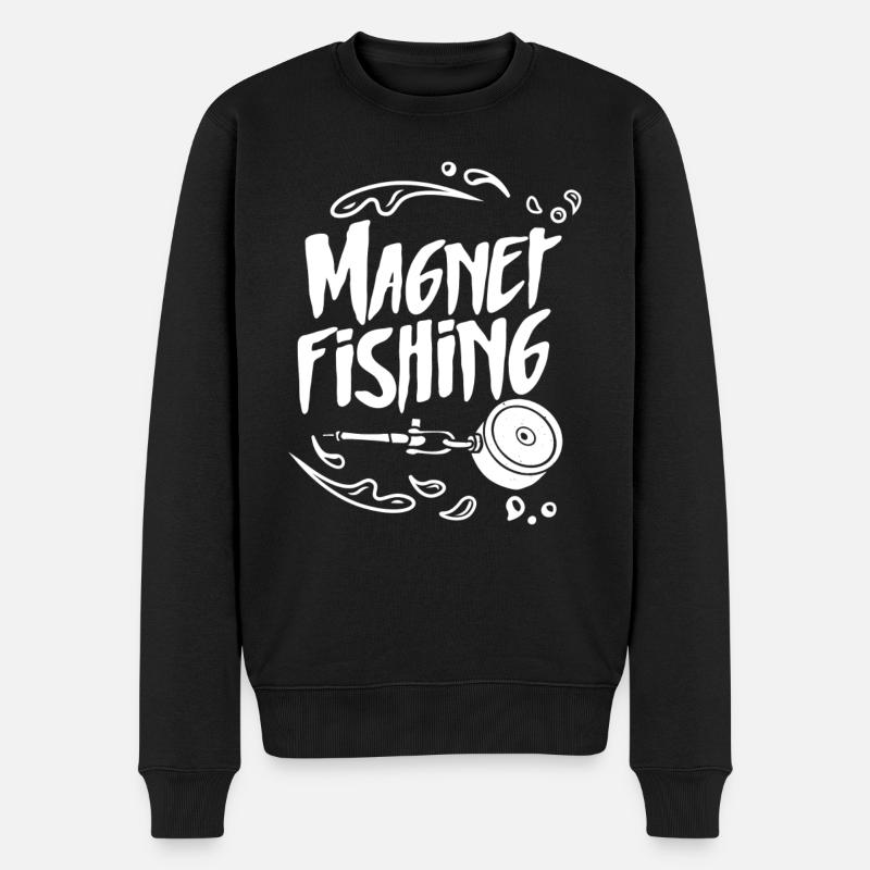 Magnetfischen Magnet Magnetfischer - Männer Premium Bio Pullover - Schwarz