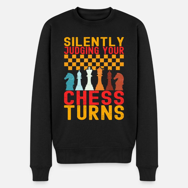 Joueurs d’échecs - Pull Premium bio Homme - noir