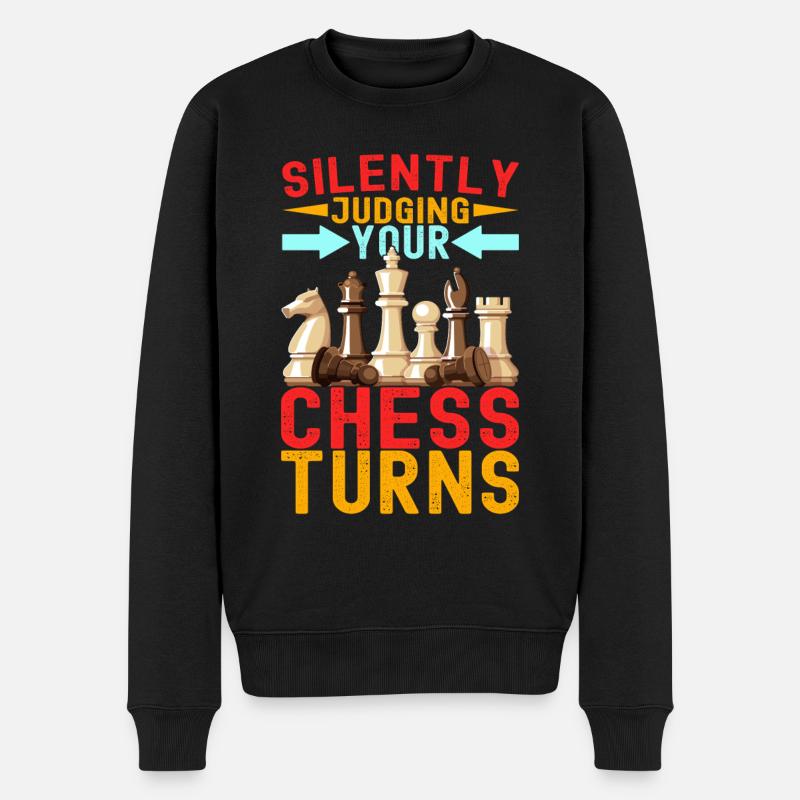 Schach Schachspieler - Männer Premium Bio Pullover - Schwarz