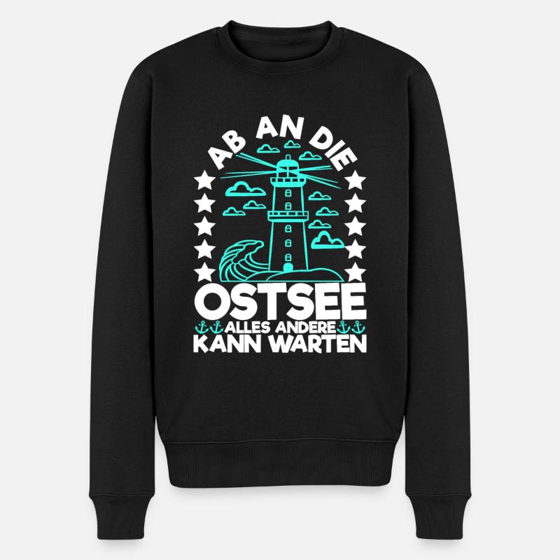 Ostsee Norddeutsch - Männer Premium Bio Pullover - Schwarz
