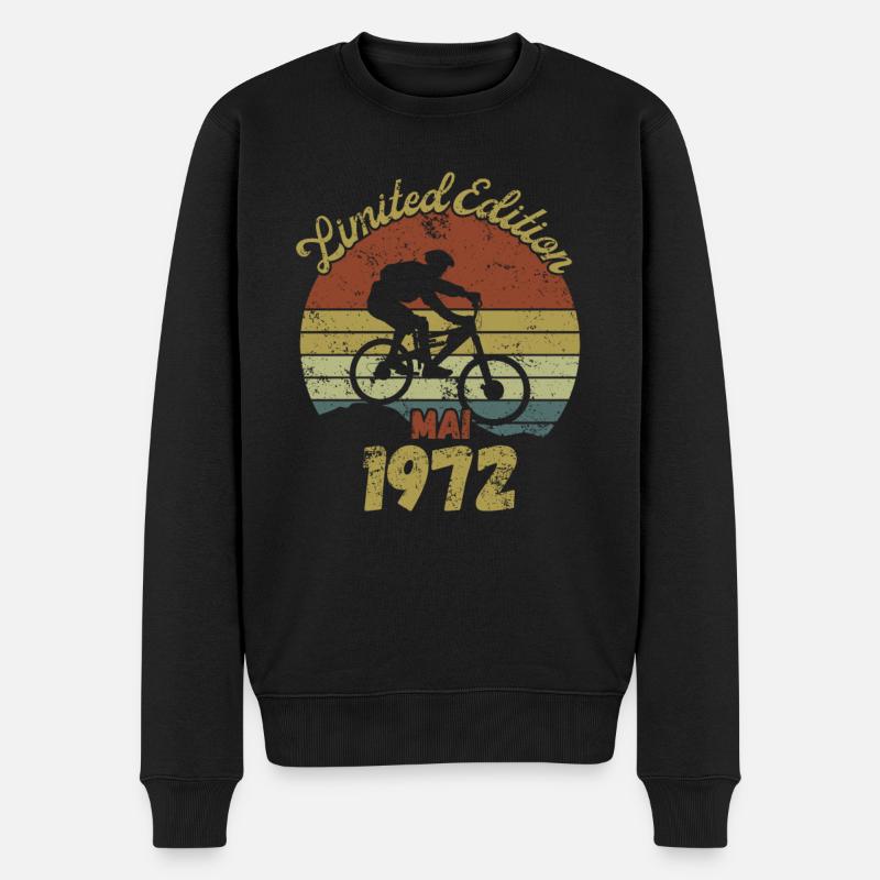 Anniversaire Vélo Vélo Mai 1972 - Pull Premium bio Homme - noir