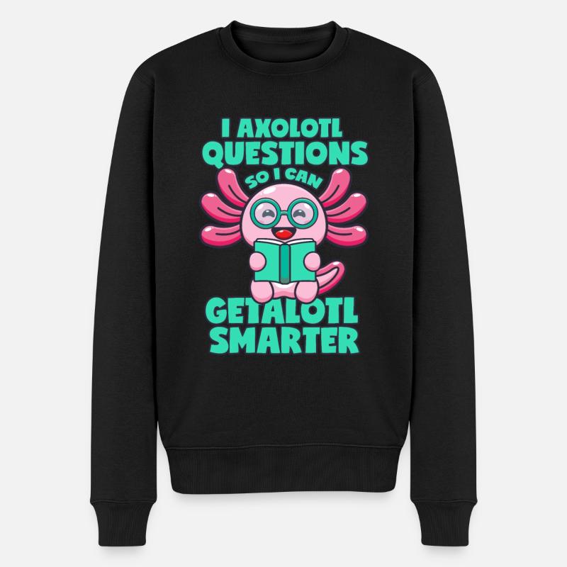 Kluger Axolotl - Männer Premium Bio Pullover - Schwarz