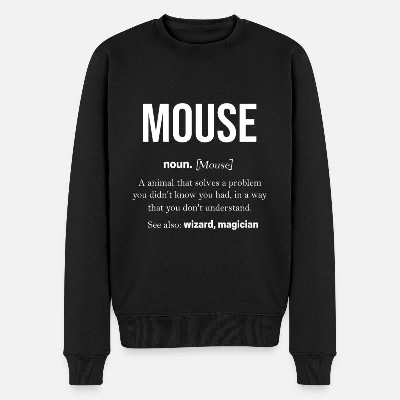 Maus Geschenk Mäuschen Kinder Herren Mouse Rat - Männer Premium Bio Pullover - Schwarz